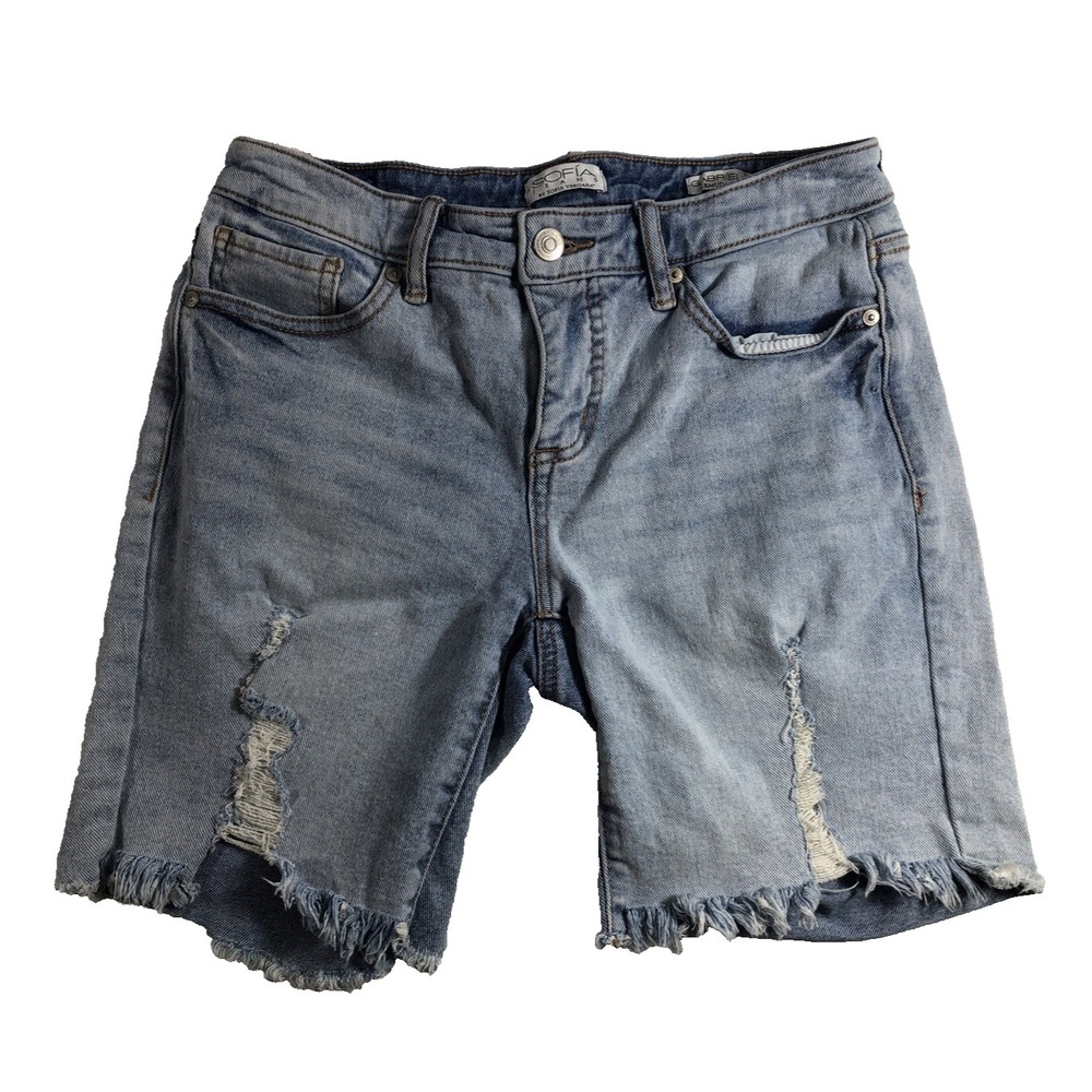 Sofia Vergara Shorts Womens Size 2 Denim Light Wash Gabriella Cut Off Distressed